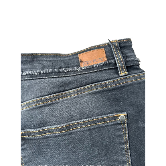 Judy Blue Jeans Womens 24W Black Slim Bootcut High Rise Stretch Raw Released Hem - Picture 9 of 13